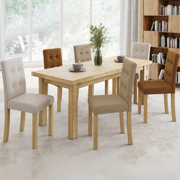 Set di 6 sedie imbottite in colori diversi: tortora, beige e marrone - POLGA | REGNO UNITO IDMarket