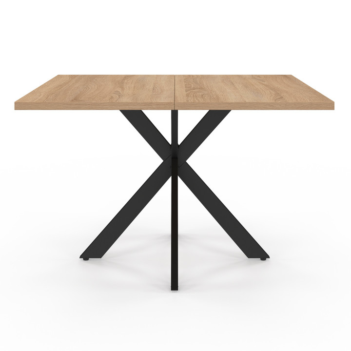 Tavolino quadrato con gamba a ragno 70 cm in legno e nero - ALIX | Zen Cart! IDMarket