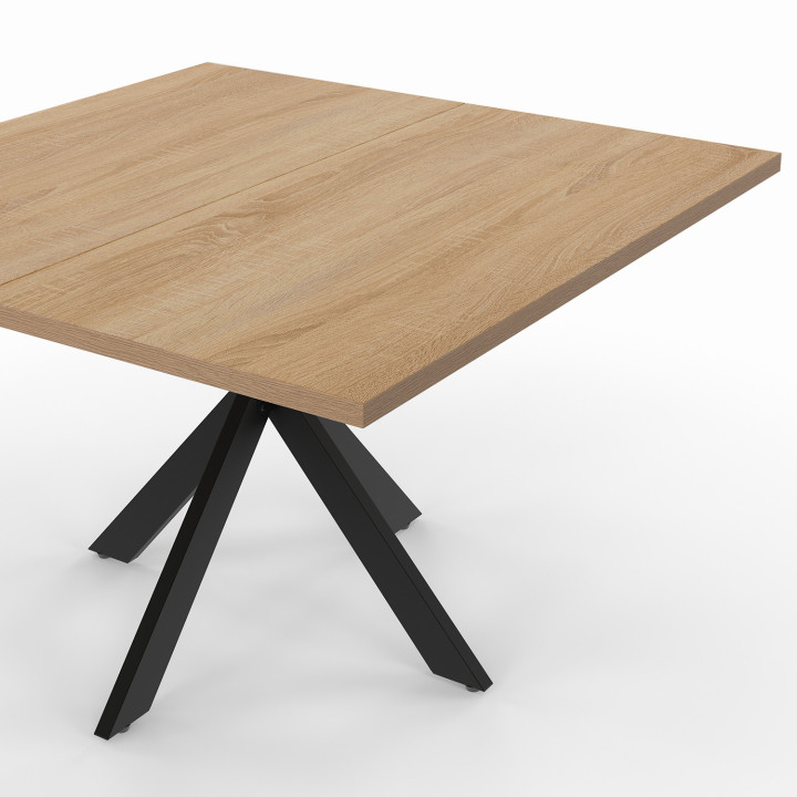 Tavolino quadrato con gamba a ragno 70 cm in legno e nero - ALIX | Zen Cart! IDMarket