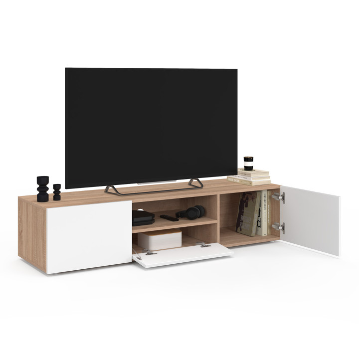 Porta TV 140 cm in legno di faggio - ELI | Zen Cart! IDMarket