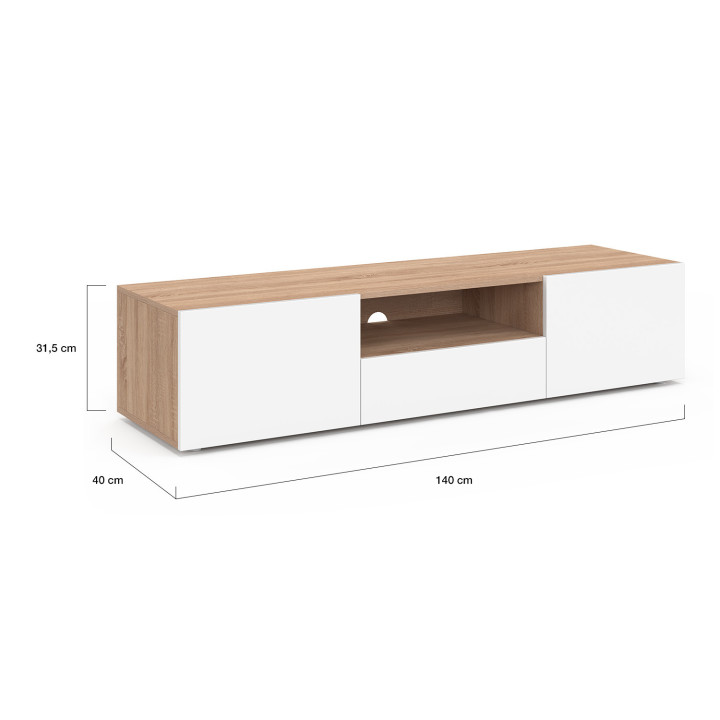 Porta TV 140 cm in legno di faggio - ELI | Zen Cart! IDMarket