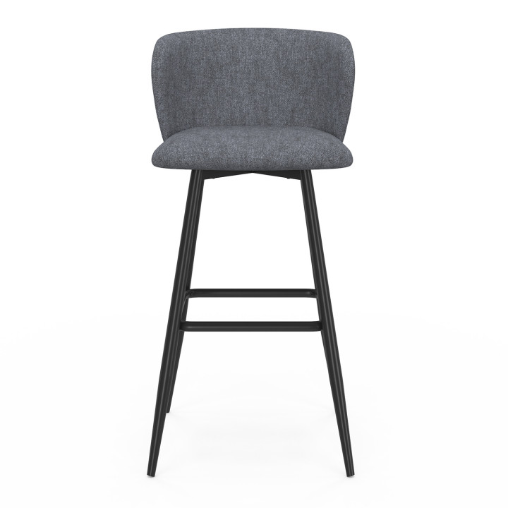 Set di 4 sgabelli da bar con seduta in tessuto grigio scuro e gambe in metallo nero - OMBLINE | IdMarket