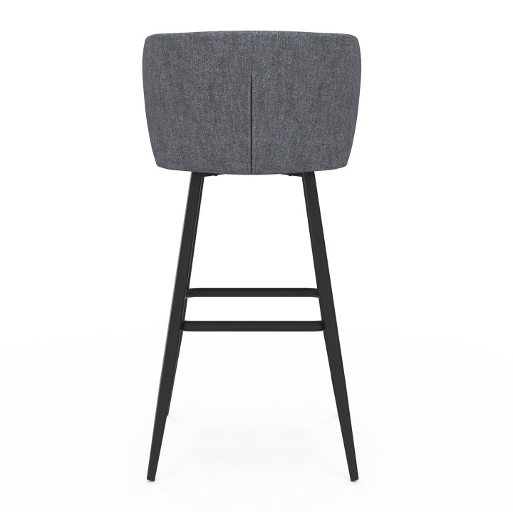 Set di 4 sgabelli da bar con seduta in tessuto grigio scuro e gambe in metallo nero - OMBLINE | IdMarket