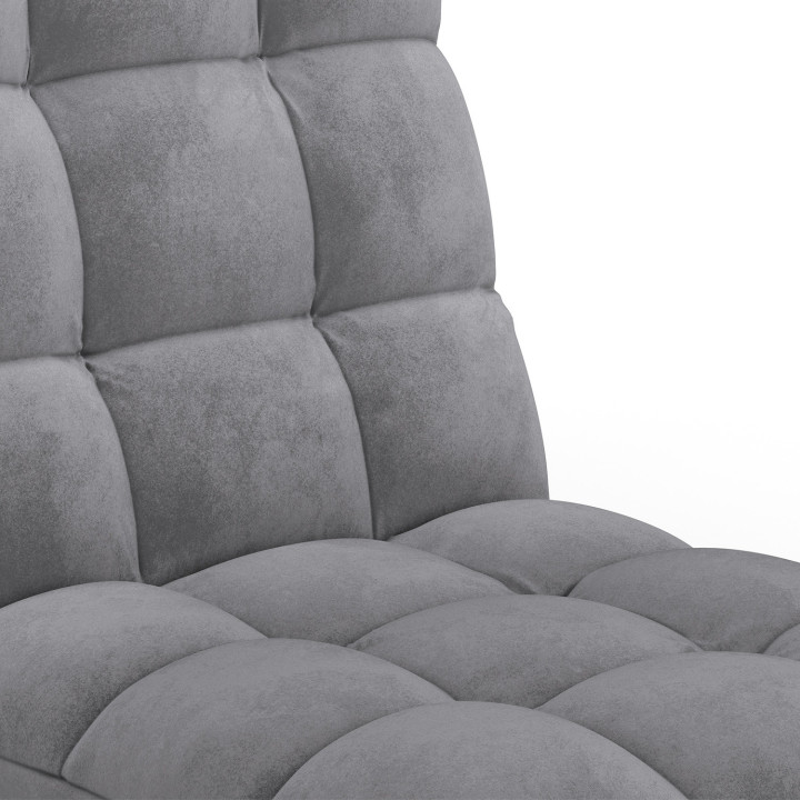 Sedia da terra pieghevole a 15 posizioni in velluto grigio antracite - GARANCE | IdMarket