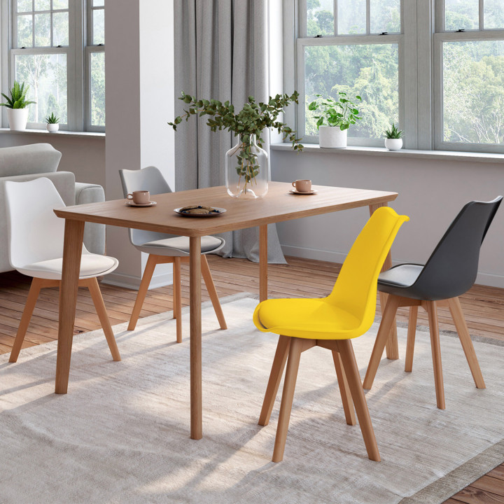 Sedie scandinave grigio scuro, grigio chiaro, bianco e giallo | ID Market