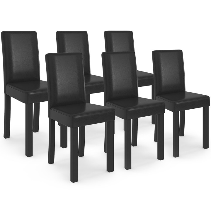 A buon mercato sedie da pranzo nere x6 - Hannah | ID Market