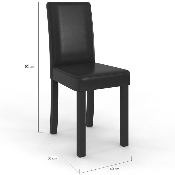 A buon mercato sedie da pranzo nere x6 - Hannah | ID Market