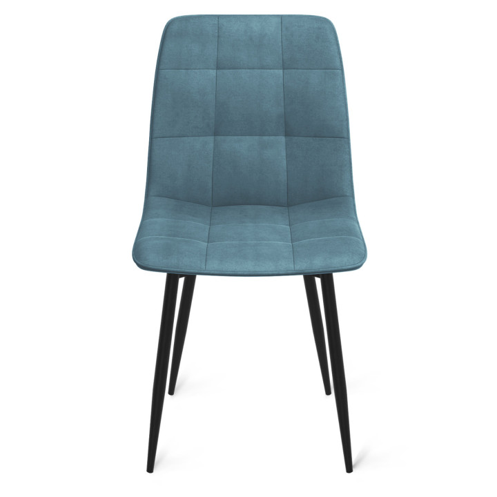 Sedie in velluto blu, rosa e grigio pastello con gambe in metallo - MILA | ID Market