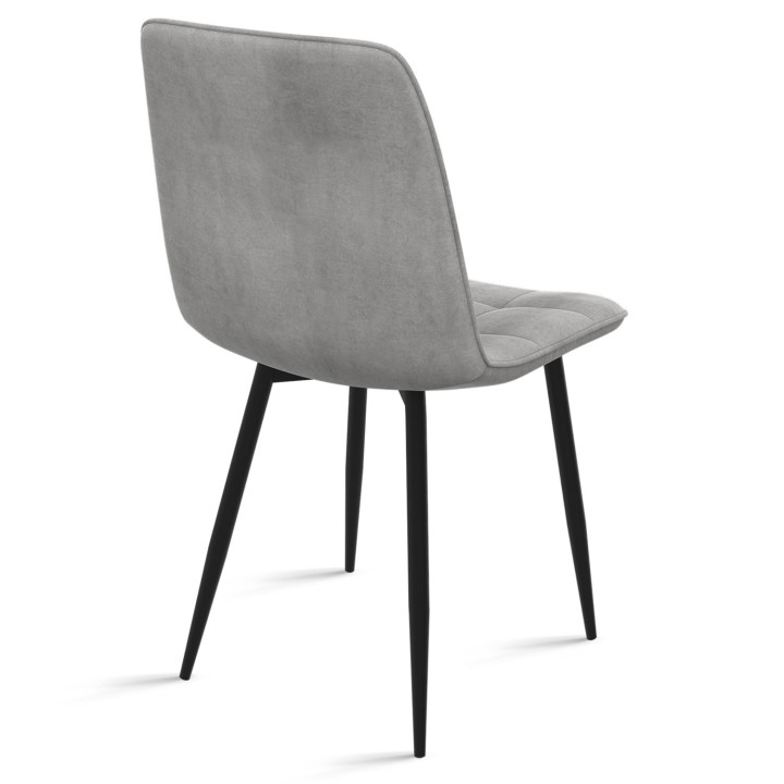 Sedie in velluto blu, rosa e grigio pastello con gambe in metallo - MILA | ID Market