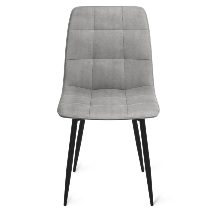 Sedie in velluto blu, giallo, grigio chiaro e grigio scuro con gambe in metallo imbottite - MILA | ID Market