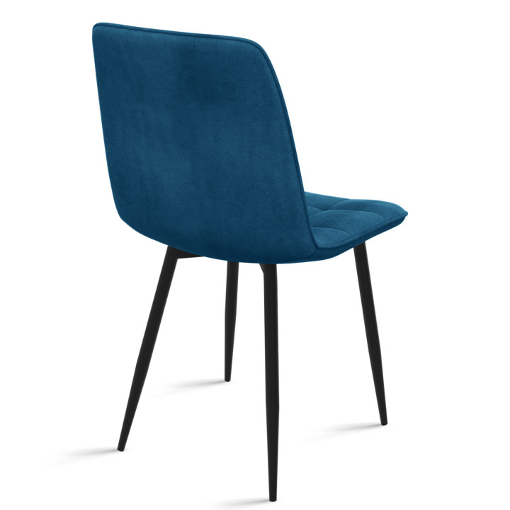 Sedie in velluto blu, giallo, grigio chiaro e grigio scuro con gambe in metallo imbottite - MILA | ID Market