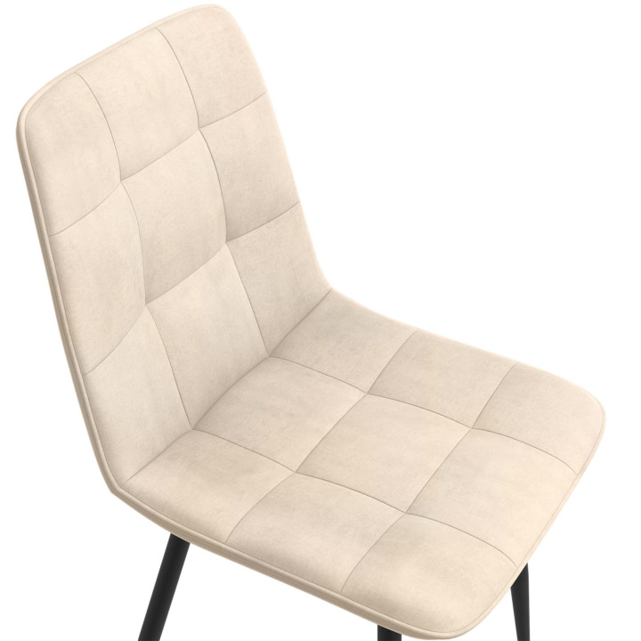 A buon mercato sedie da pranzo in velluto beige - MILA | ID Market