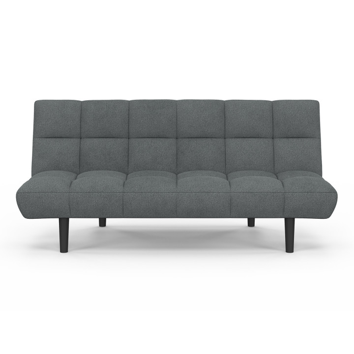 Divano letto a 3 posti SALOME con rivestimento in tessuto grigio antracite
