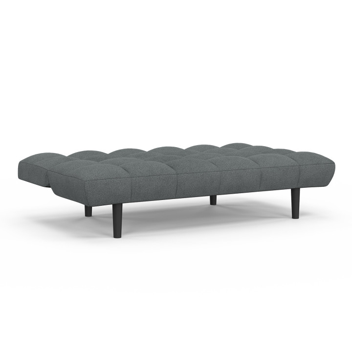 Divano letto a 3 posti SALOME con rivestimento in tessuto grigio antracite