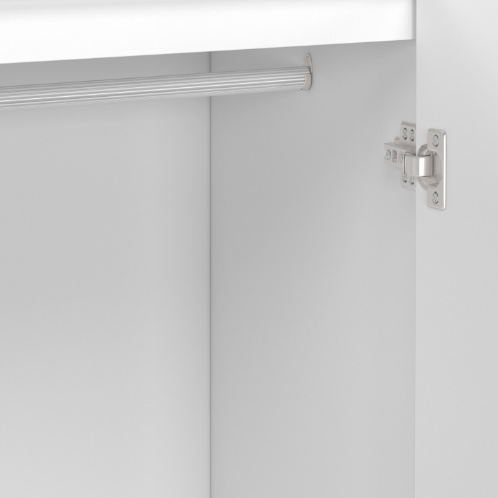 Armadio scandinavo bianco a 2 ante 80 cm con ripiani - HELSINKI | Zen Cart! IDMarket