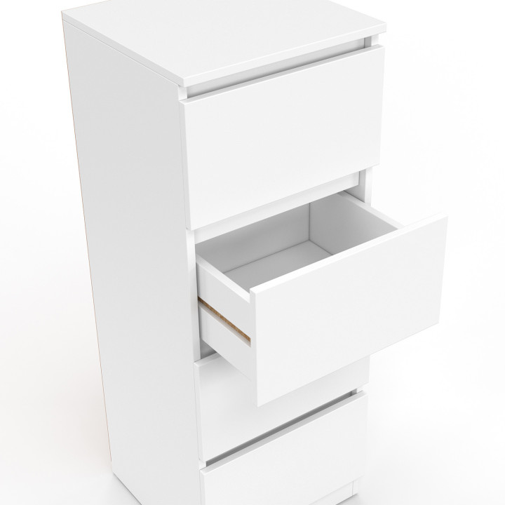 Mobile a 4 cassetti 30 cm in legno bianco per ingresso bagno - TOMI | Zen Cart! IDMarket