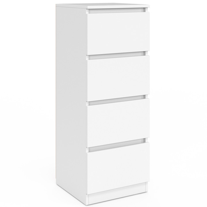 Mobile a 4 cassetti 30 cm in legno bianco per ingresso bagno - TOMI | Zen Cart! IDMarket