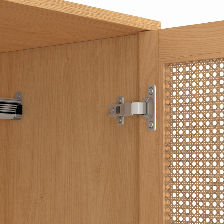 Armadio a 2 ante in vimini e legno 80 cm con ripiani - EDHEN | IDMarket