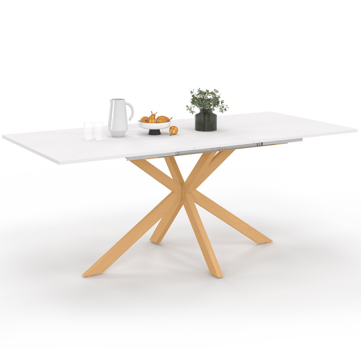 Tavolo da pranzo rettangolare allungabile 6-10 persone in legno - ALIX | IDMarket