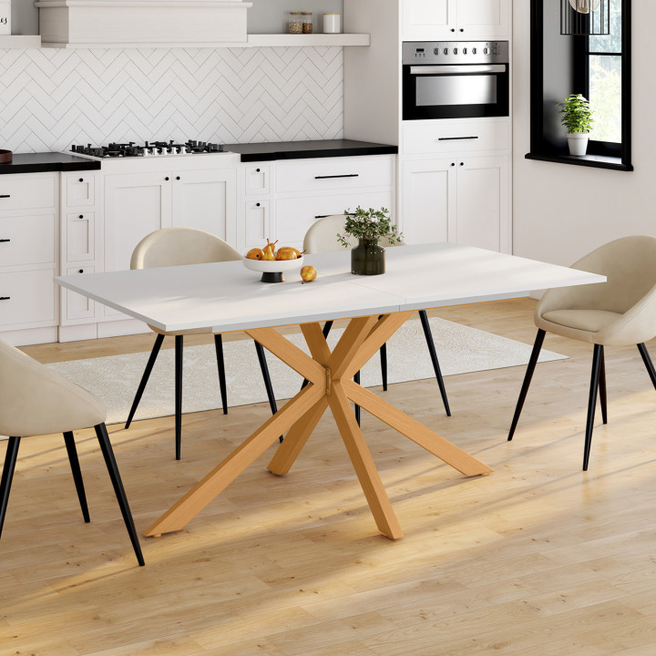 Tavolo da pranzo rettangolare allungabile 6-10 persone in legno - ALIX | IDMarket
