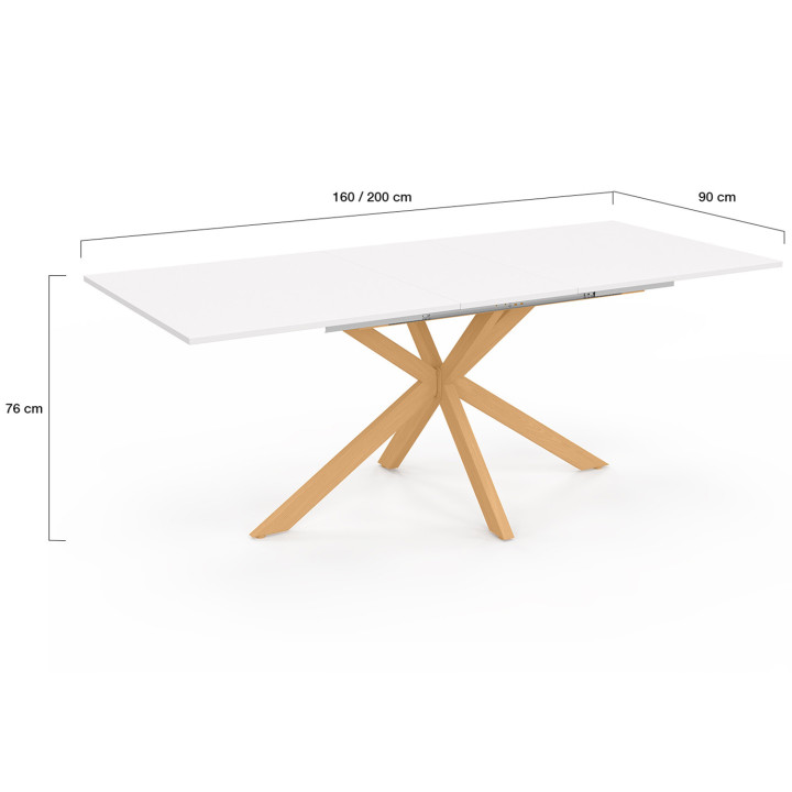 Tavolo da pranzo rettangolare allungabile 6-10 persone in legno - ALIX | IDMarket