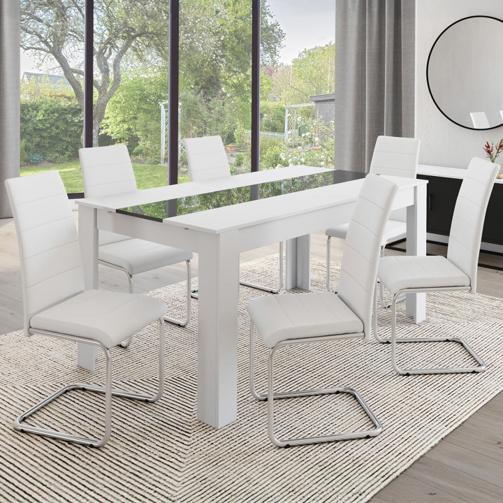 Set di 6 sedie da pranzo bianche - MIA | ID Market