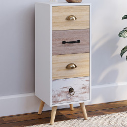 Mobile laterale a 4 cassetti da 30 cm Chiffonier scandinavo - BAHIA | ID Market