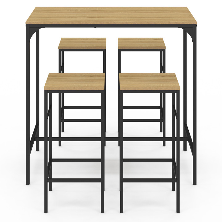 Tavolo alto industriale e 4 sgabelli - DETROIT | ID Market