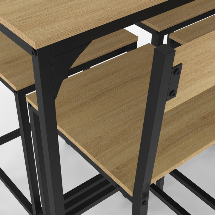 Tavolo alto da bar di design industriale con 6 sedie - DETROIT | IDMarket