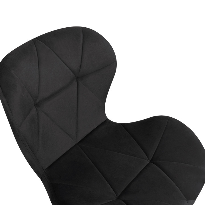 Set di 4 sedie in velluto nero con gambe nere - ROBINE | IdMakret