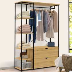 Armadio con ripiani e 2 cassetti di design industriale L. 113 cm - DETROIT | ID Market