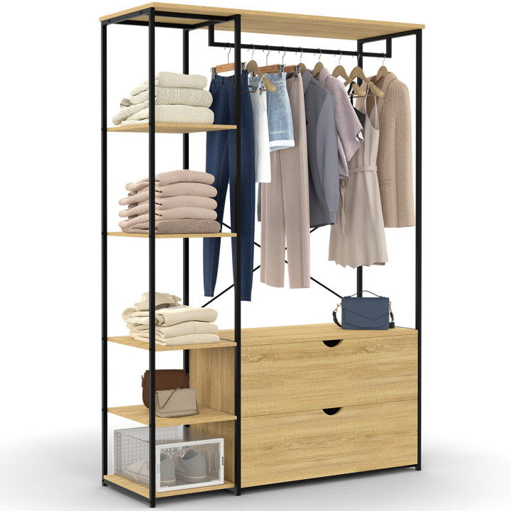 Armadio con ripiani e 2 cassetti di design industriale L. 113 cm - DETROIT | ID Market