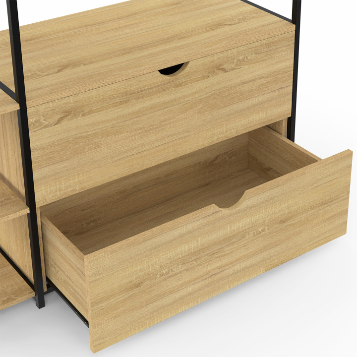 Armadio con ripiani e 2 cassetti di design industriale L. 113 cm - DETROIT | ID Market