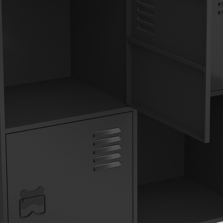 Credenza a 4 ante in metallo nero - design industriale - ESTER | IDMarket