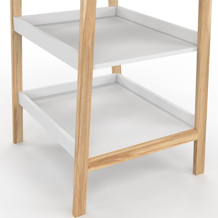Fasciatoio con 2 ripiani in faggio e bianco - MAHE | IdMarket