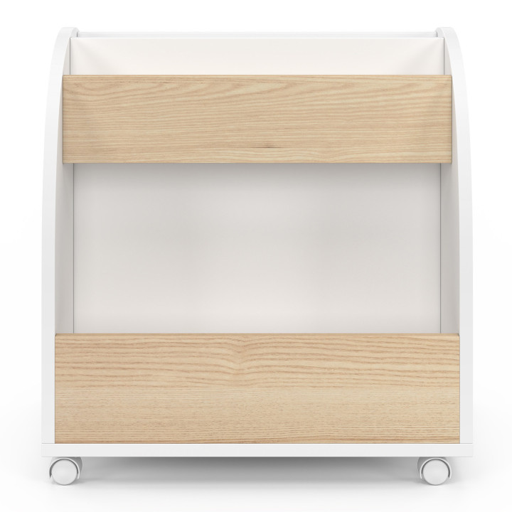 Libreria per bambini con rotelle, faggio e bianco - ANDREAS | IdMarket