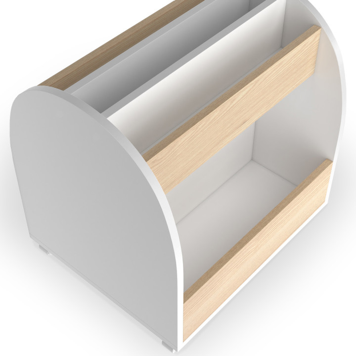 Libreria per bambini con rotelle, faggio e bianco - ANDREAS | IdMarket