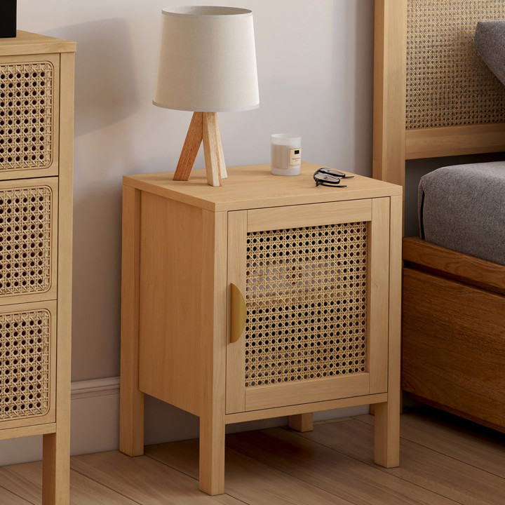 Set di 2 comodini 1 canna e anta in legno - EDHEN | IdMarket