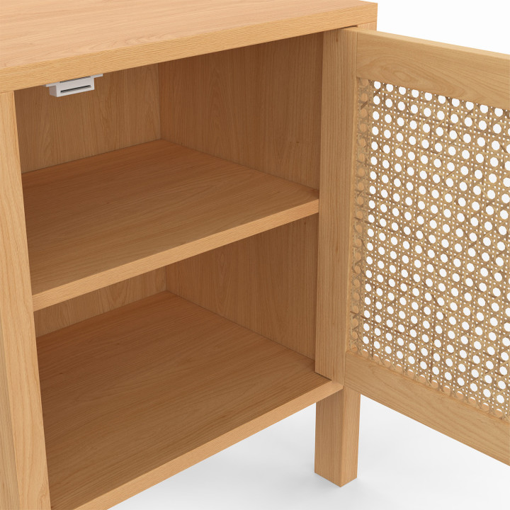 Set di 2 comodini 1 canna e anta in legno - EDHEN | IdMarket