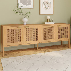 Credenza bassa 160 cm 4 ante in legno e canna - EDHEN | IdMarket