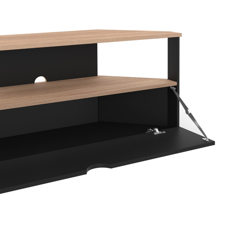 Porta TV angolare in legno nero e faggio 100 cm - ELI | ELI IDMarket