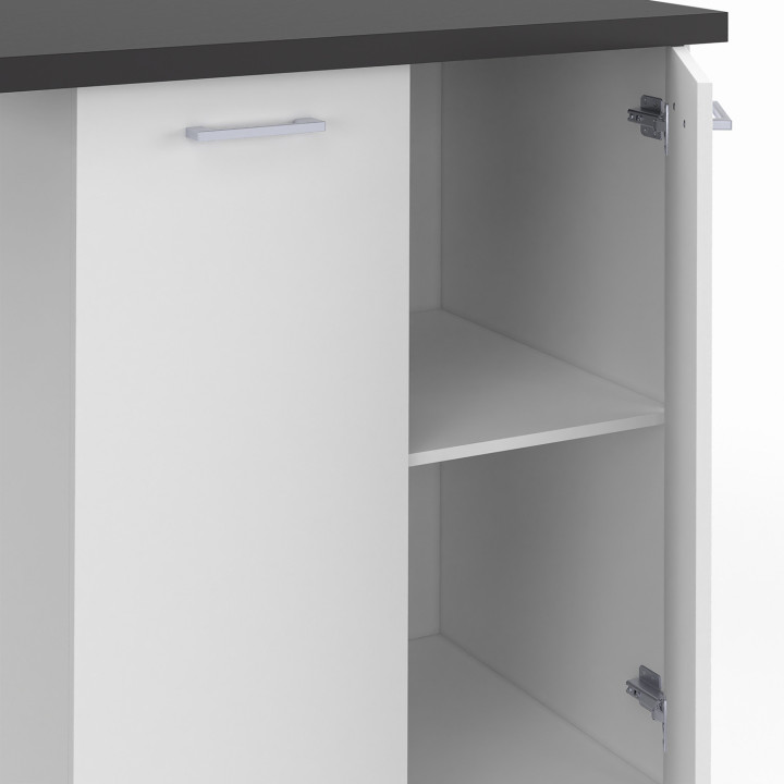 Isola centrale economica per cucina da 100 cm in bianco e grigio antracite - IVO | ID Market