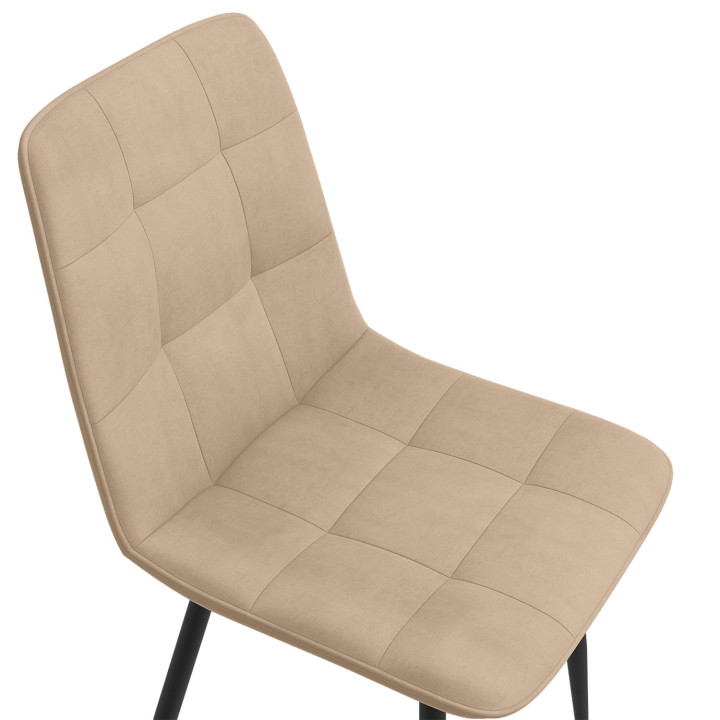 Set di 6 sedie da pranzo in velluto taupe - MILA | IdMarket