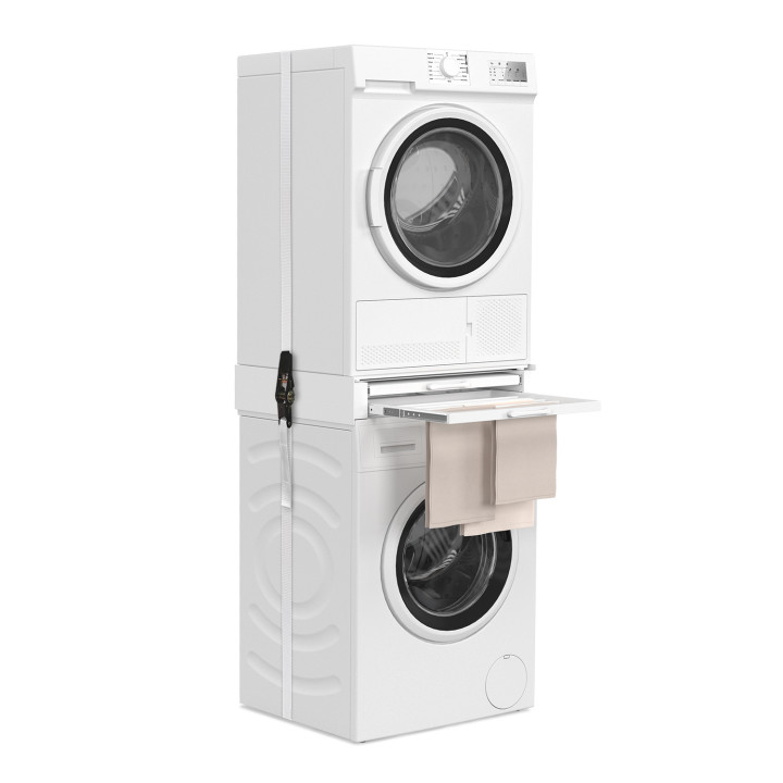 Kit universale di impilamento per lavatrice e asciugatrice con ripiano e asciugatrice | IdMarket