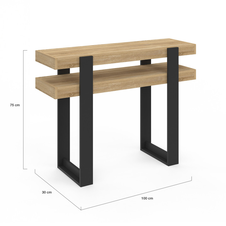Consolle doppia in legno e nero - PHOENIX | IdMarket