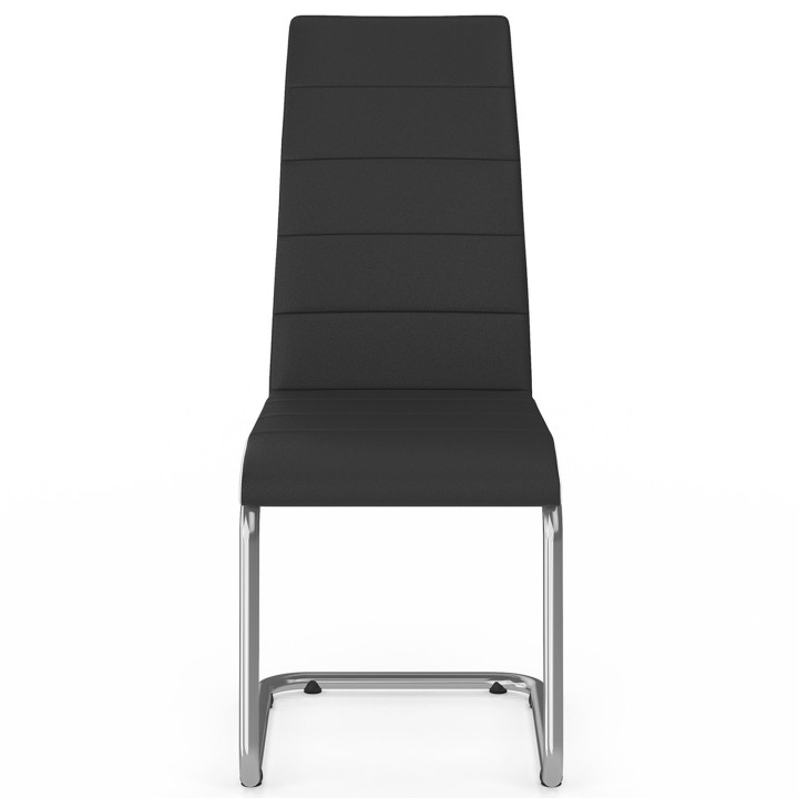 Set di 6 sedie da pranzo nere con profili bianchi - MIA | ID Market