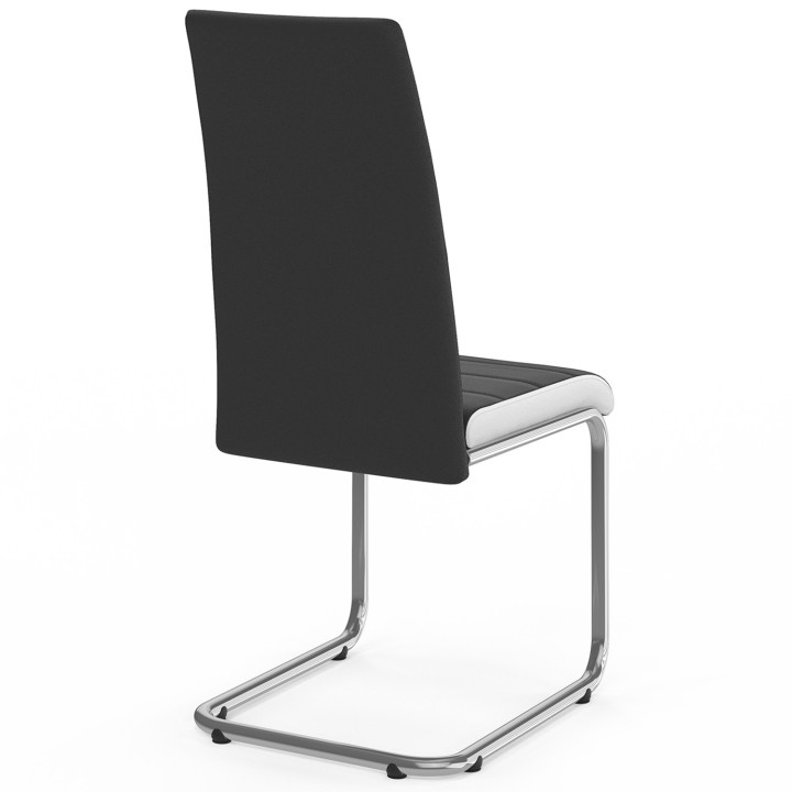 Set di 6 sedie da pranzo nere con profili bianchi - MIA | ID Market