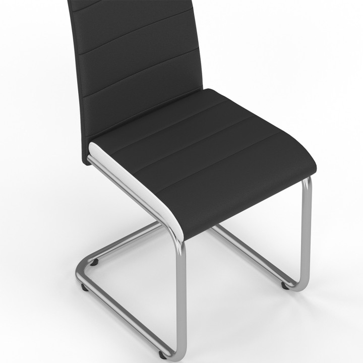 Set di 6 sedie da pranzo nere con profili bianchi - MIA | ID Market