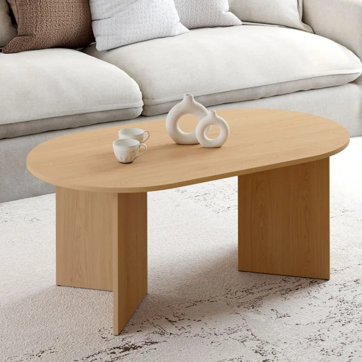 Tavolino ovale da 110 cm in legno effetto faggio - MARTHE | IdMarket