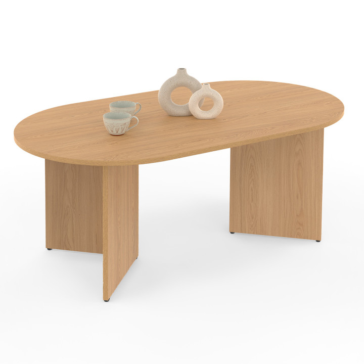 Tavolino ovale da 110 cm in legno effetto faggio - MARTHE | IdMarket